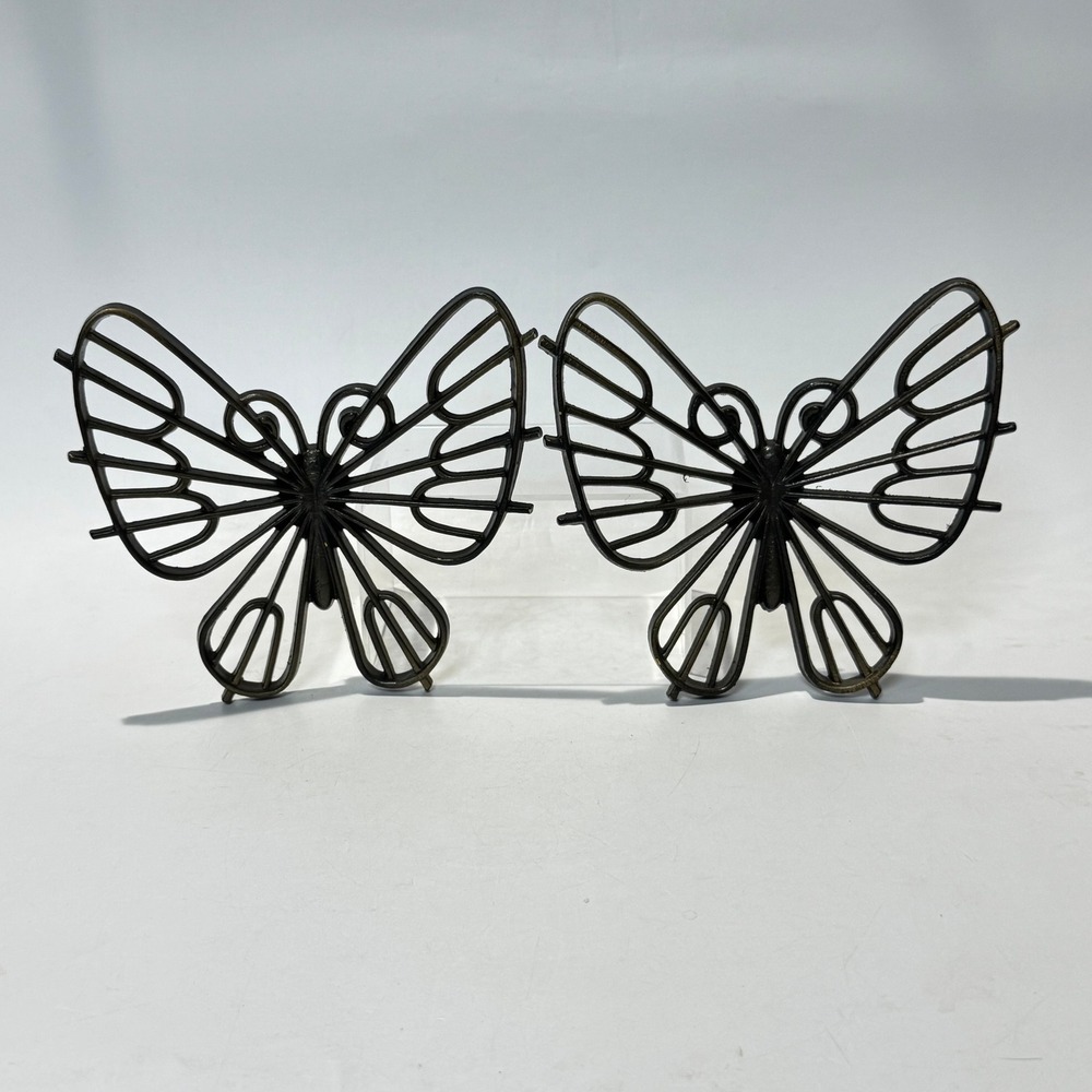 Vintage 70s‎ Burwood Butterfly Hanging Wall Decor Pair 2093-1